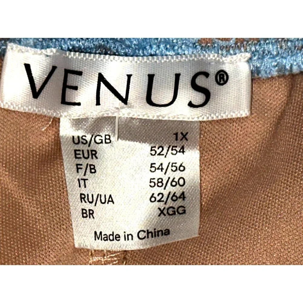 Venus 1X Sky Blue Lace Mini Dress Sheer Bodycon Fit Scalloped Sleeve Glamcore - Picture 8 of 12